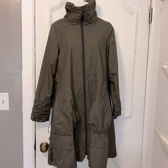 Cop Copine Jackets & Blazers - COP COPINE Olive Green Long Trench Coat-42/L